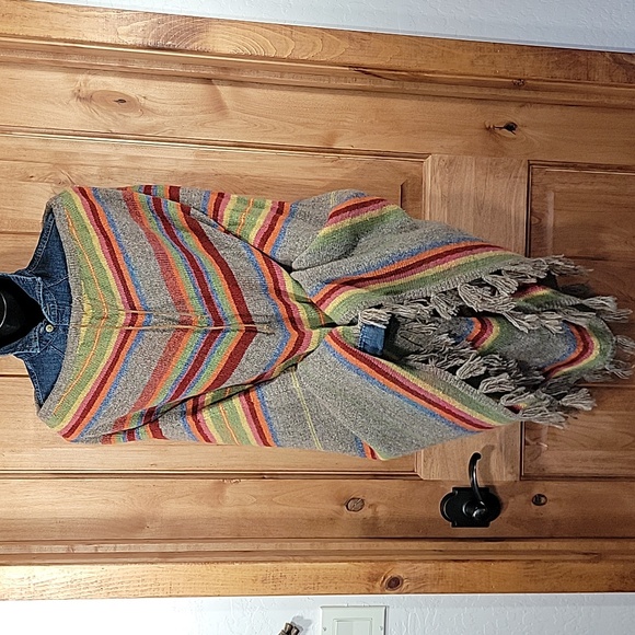 Vintage Ralph Lauren Lambswool Serape Poncho - Picture 2 of 14